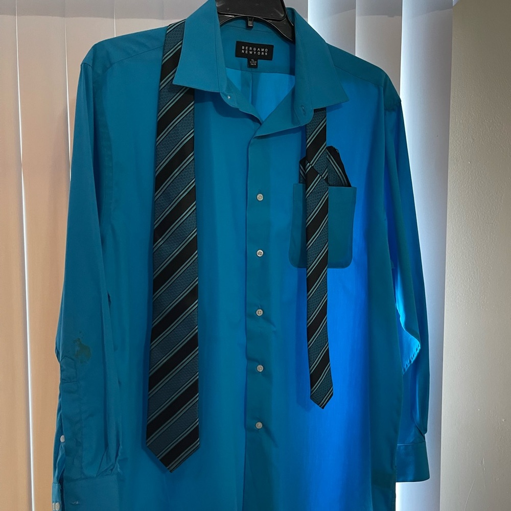 Blue mens dress shirt